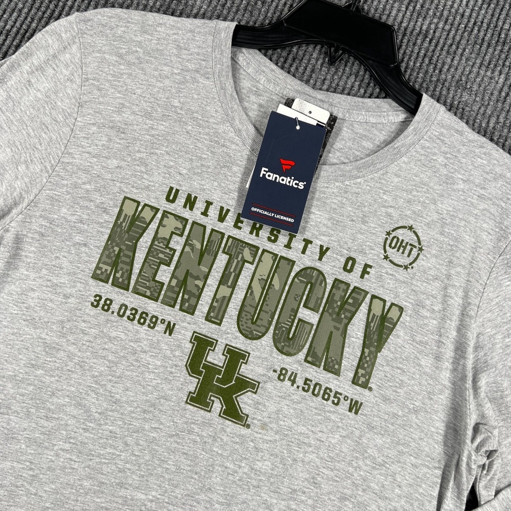 Kentucky Wildcats Shirt Mens Medium Gray Long Sleeve Crew NCAA Basketball New